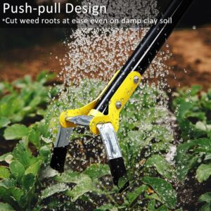 Garden Hoe Adjustable Long Handle Heavy Duty Black - Image 2