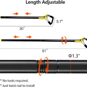 Garden Hoe Adjustable Long Handle Heavy Duty Black - Image 4