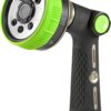 Garden Hose Nozzle Metal Green 8 Spray Patterns
