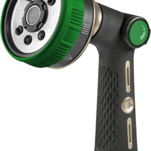 Garden Hose Nozzle Metal Green 8 Spray Patterns - Image 12