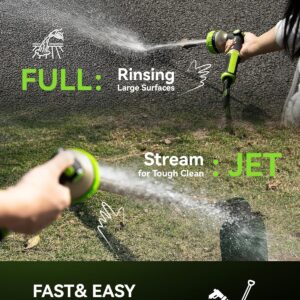 Garden Hose Nozzle Metal Green 8 Spray Patterns - Image 7