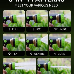 Garden Hose Nozzle Metal Green 8 Spray Patterns - Image 8