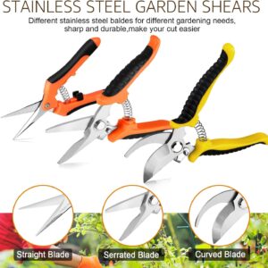 Garden Pruning Shears Set Stainless Steel Handheld 3 Pack - Image 4