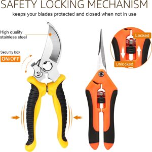 Garden Pruning Shears Set Stainless Steel Handheld 3 Pack - Image 6