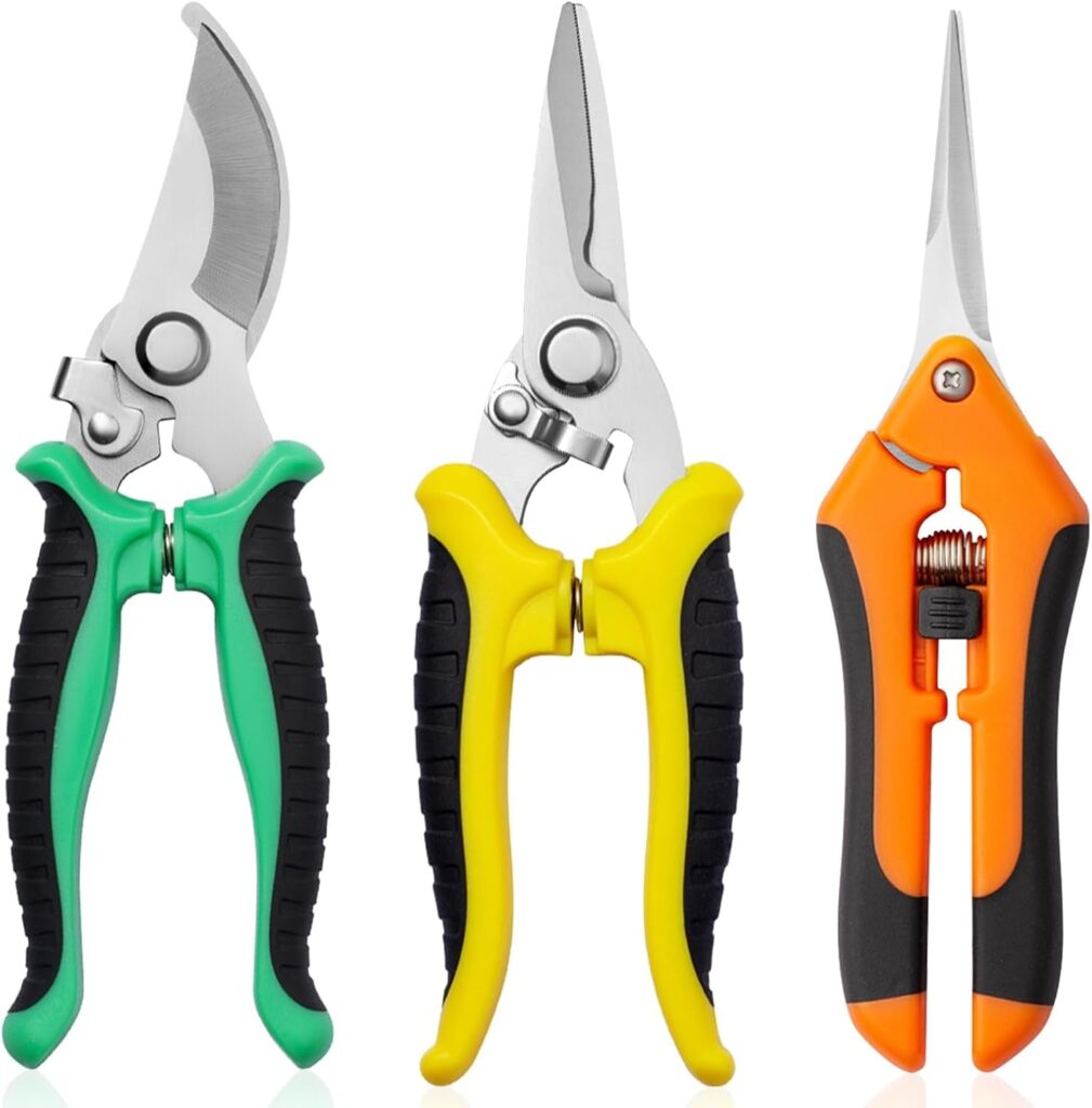 Garden Pruning Shears Stainless Steel 3 Pack