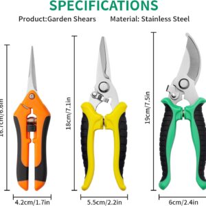 Garden Pruning Shears Stainless Steel 3 Pack - Image 2