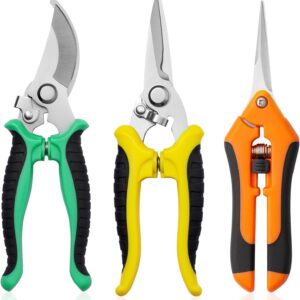 Garden Pruning Shears Stainless Steel 3 Pack