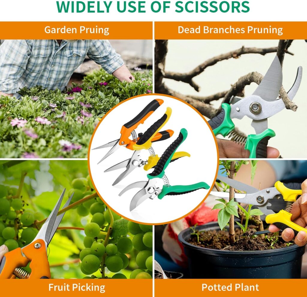 Garden Pruning Shears Stainless Steel 3 Pack - Image 6