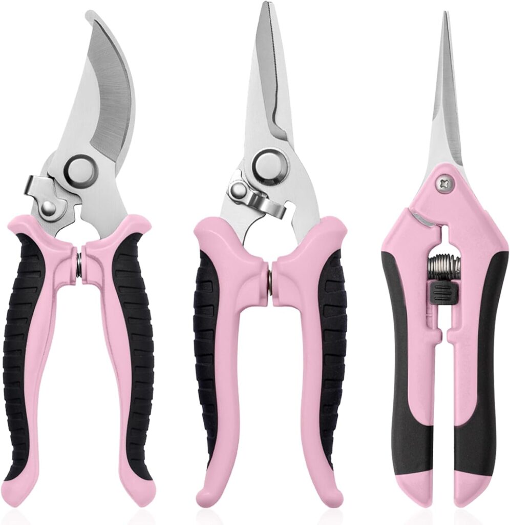 Garden Pruning Shears Stainless Steel 3 Pack - Image 8