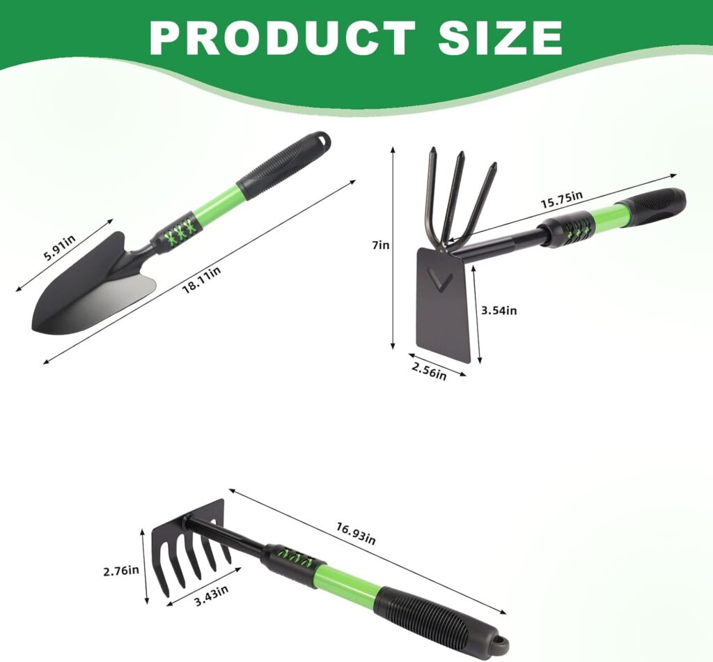 Garden Tool Set 3 Pack Lightweight Green - Image 2