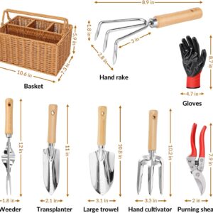 Garden Tools Set Stainless Steel Wood Handle - Image 3